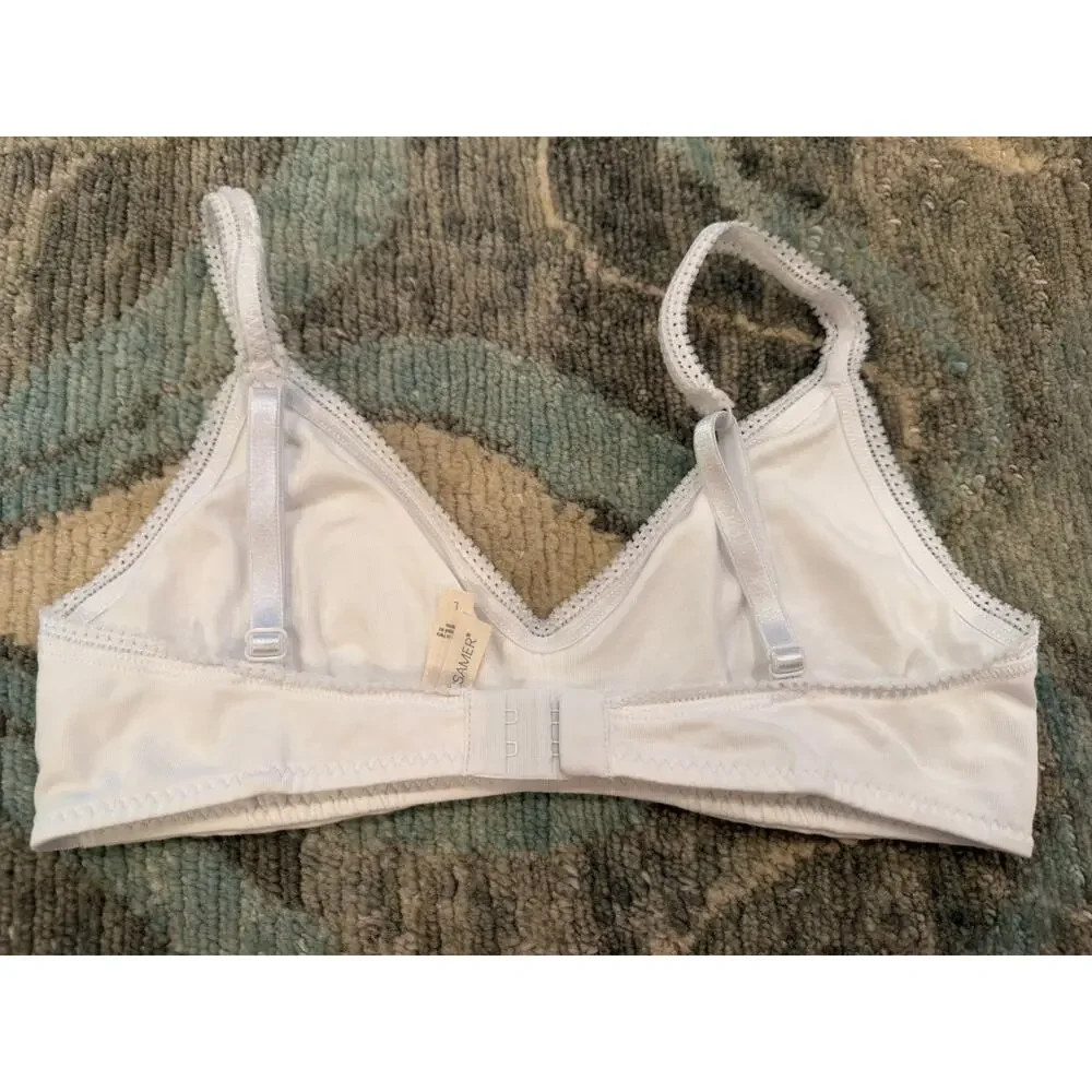 Ongossamer Wireless White Bralette Style 010404 Sz L NEW